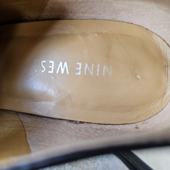 Nine West‎ Women's Haywire Leather Bootie Platform Heels Size 8M Black Back Zip - Picture 6 of 9